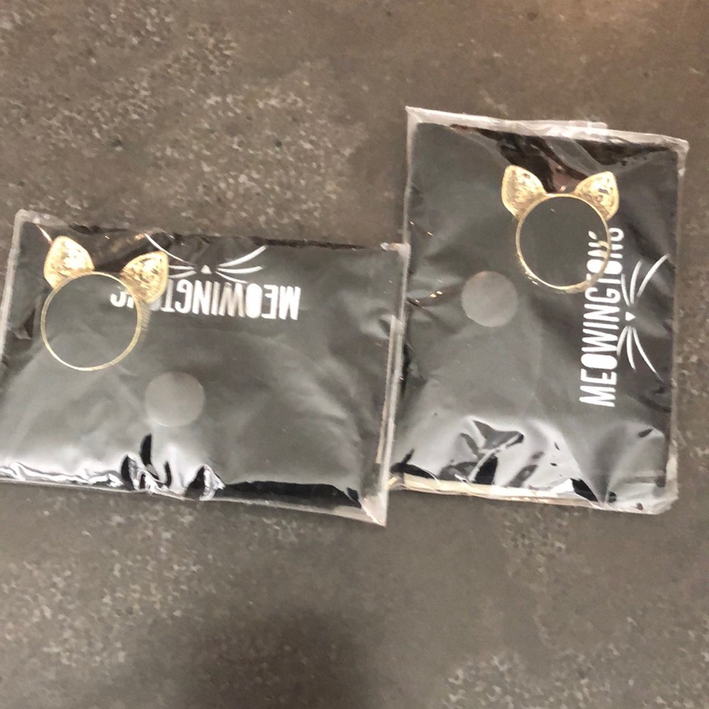 2 Golden Cat Ear Rings